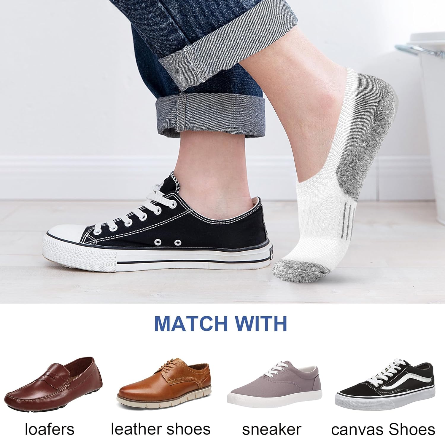 Gonii Womens No Show Socks Athletic Ankle Socks Cushioned Running Low Cut 5-8 Pairs - Image 2