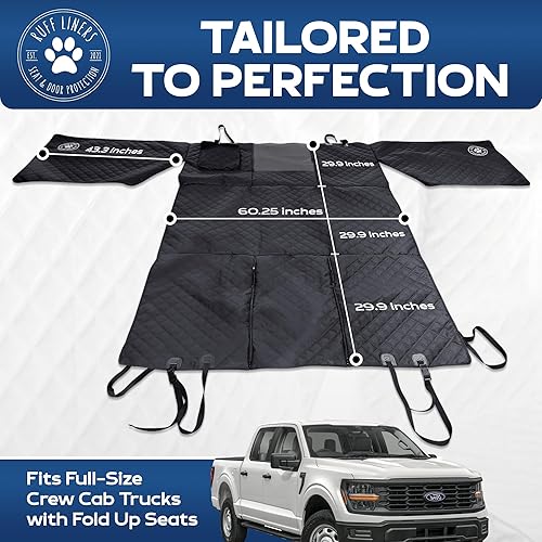Miniatura 6 de Ruff Liners Funda XL para piso con protección para puertas, negra – Como se vio en Shark Tank – Se ajusta a camionetas de cabina doble con asientos