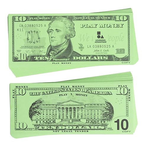 Miniatura 9 de LEARNING ADVANTAGE Billetes de juego de un dólar Juego de 100 Tamaño como efectivo real Dinero de juego para enseñar moneda y contar