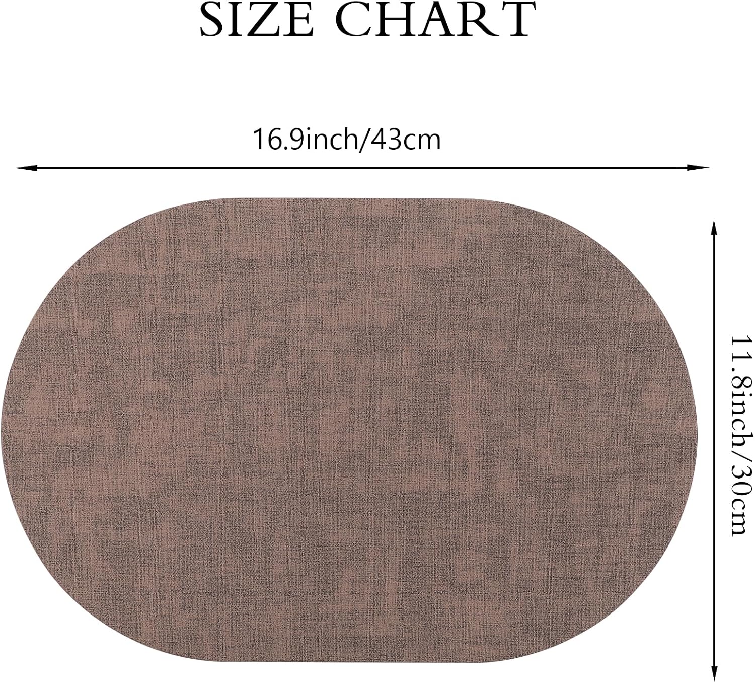 Placemats Set of 6, Faux Leather Place Mats Heat Resistant Washable Table Mats for Outdoor Dinner Kitchen, Brown