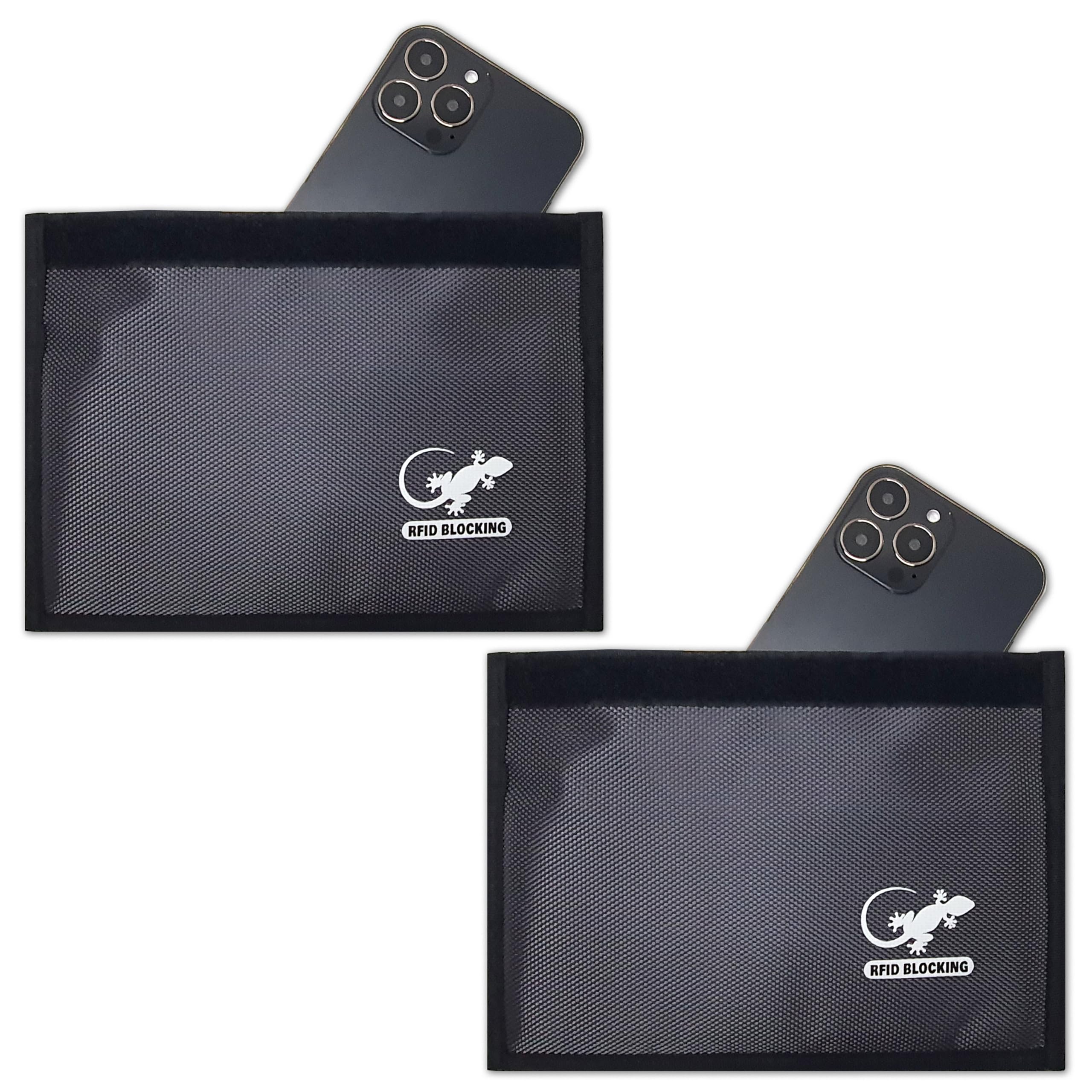Faraday Bag Anti-Tracking GPS RFID Car Key Signal Blocker Wallet Shielding Pouch Protective Case for Cell Phone Car Key FOB, Data Privacy, Electronic Device Security (2 PACK - POCKET GRAY)