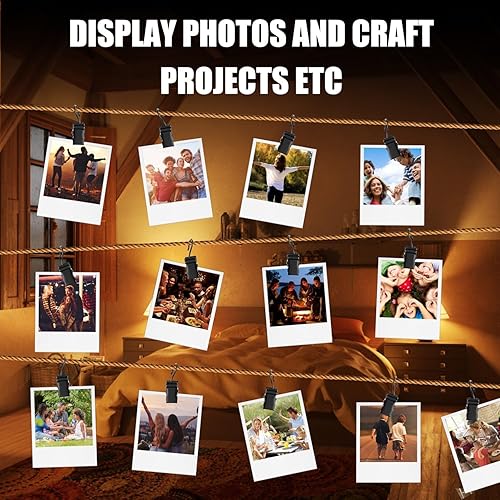 Miniatura 6 de Clips de luz para colgar ganchos paquete de 50 clips de luces colgantes al aire libre  Cadena de metal resistente para toldo de cámper, gancho de