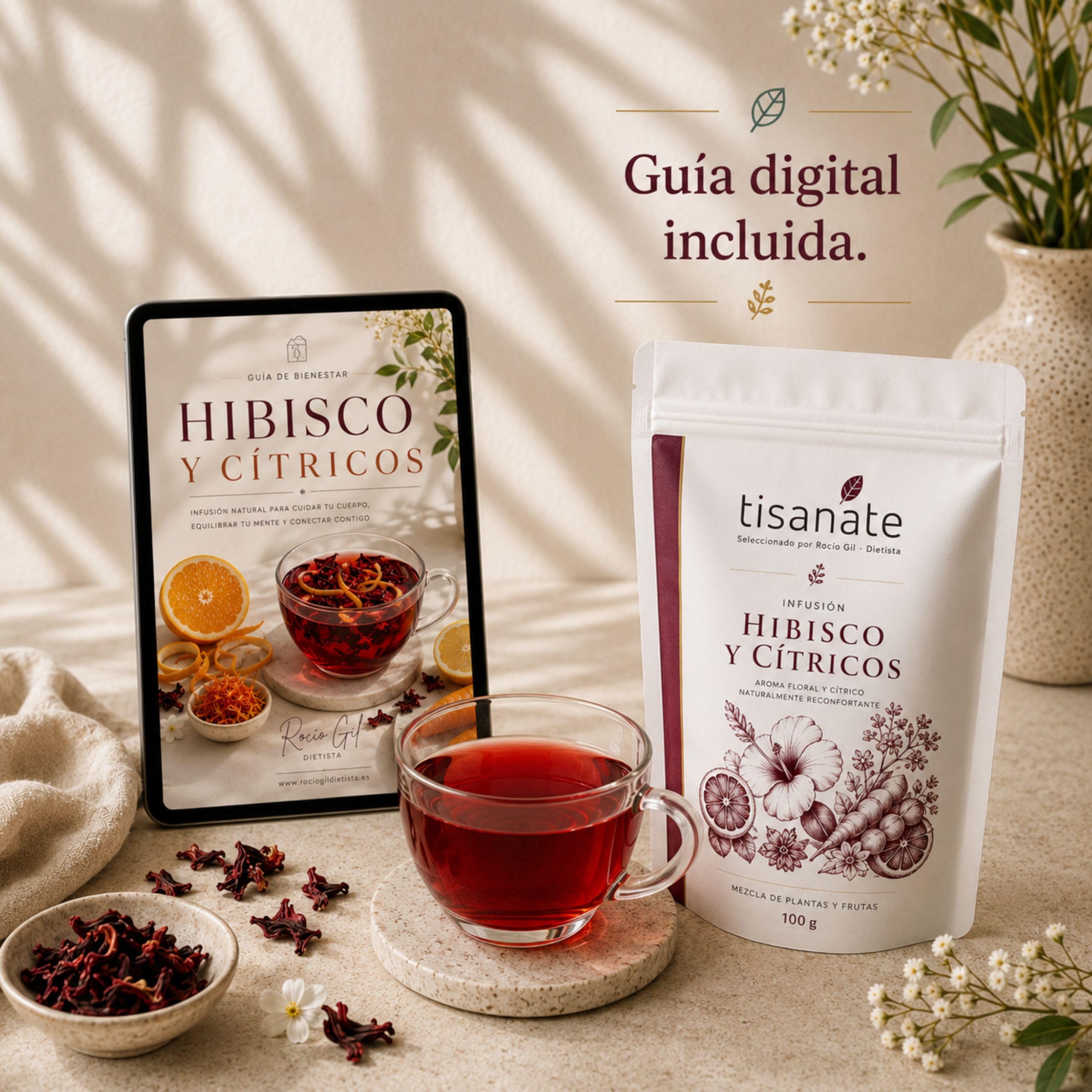 Infusión Hibisco y Cítricos 100g – Té de Hibisco y Flor de Jamaica con Naranja y Limón