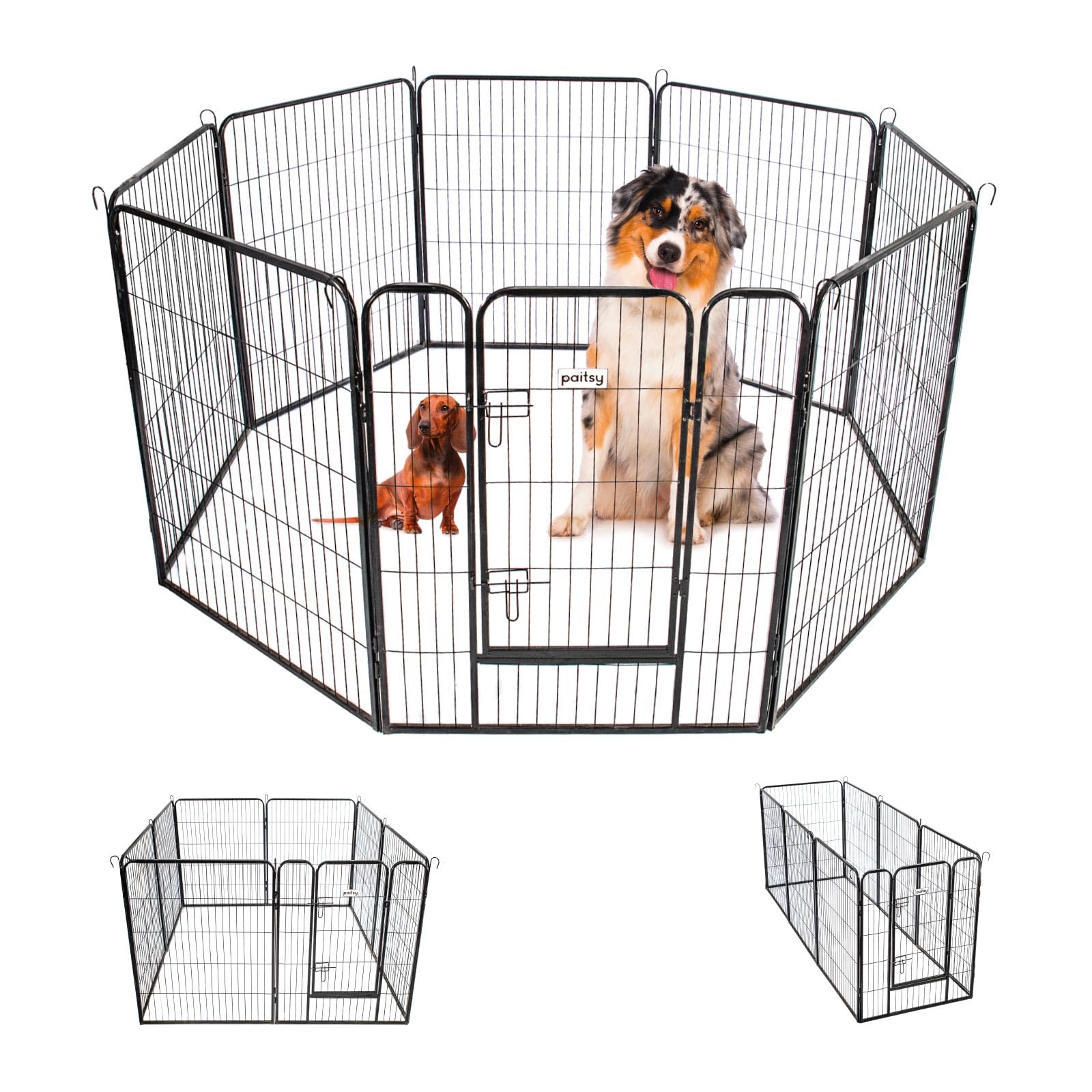 Parque para Perro, Cachorro y Conejo GARDEO80x100x8, 8 Paneles 80x100 cm, 2,56 m², Modular, Interior y Exterior, Plegable, garantía 5 años