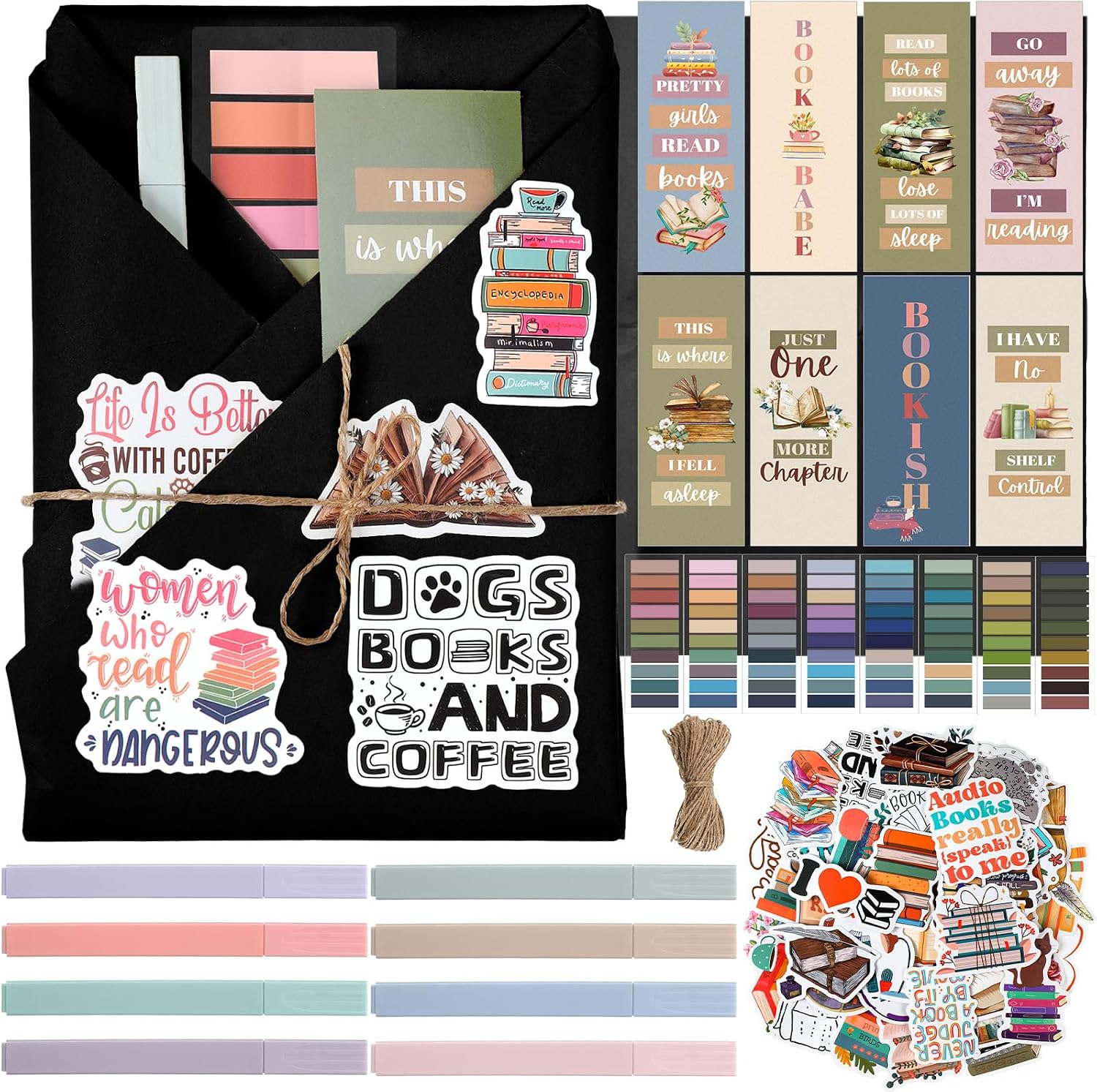 Resurhang 24 Set Blind Date with a Book Gift Box Supplies Kits Librarian Gift Excluding Books Bookish Club Gifts Bulk for Women Lovers Bookish Readers Gifts for Teachers Friends Men (Brown)