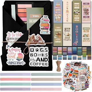 Resurhang 8 Set Blind Date with a Book Gift Box Supplies Bookmarks, Black