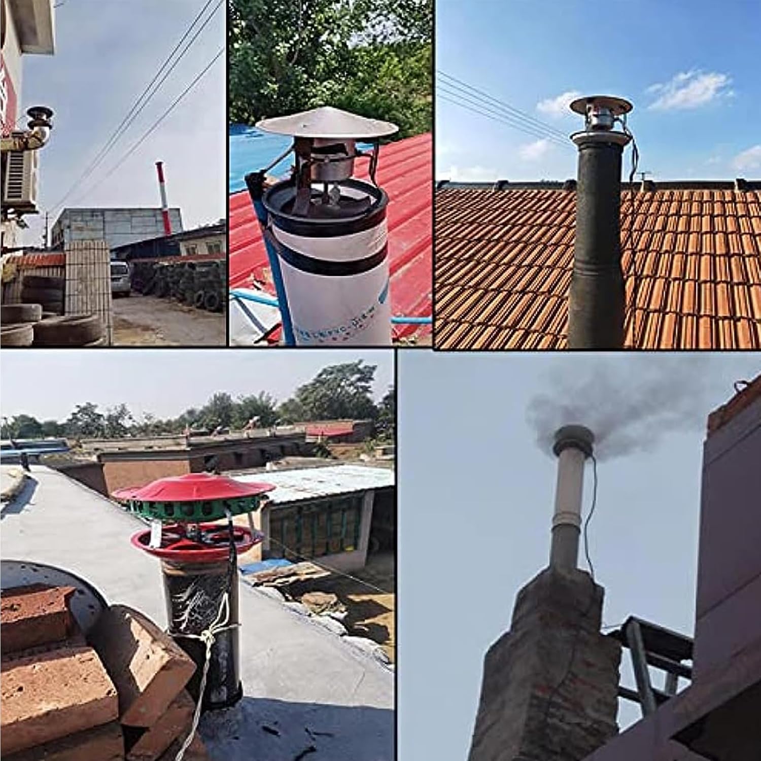 Chimney Fan, Exhaust Smoke Machine, Dust Extractor Induced Draft Fan, for Fireplace Cottage House Stove Fireplace Exhaust Smoke Fan 80W