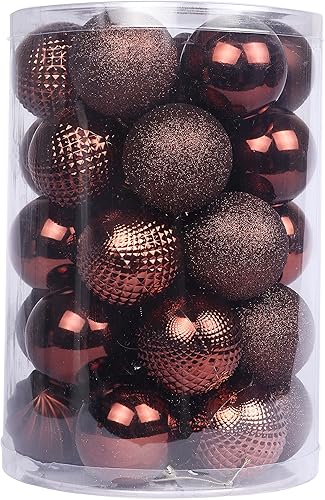 YYCRAFT Adornos de bola de Navidad de 34 quilates de 2.2 pulgadas para árbol de Navidad, decoraciones de Navidad, ganchos inastillables incluidos