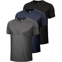 3 Pack Workout Mens Shirts - Quick Dry Causal Moisture Wicking Work Gym Athletic Short Sleeve for Basketball Running