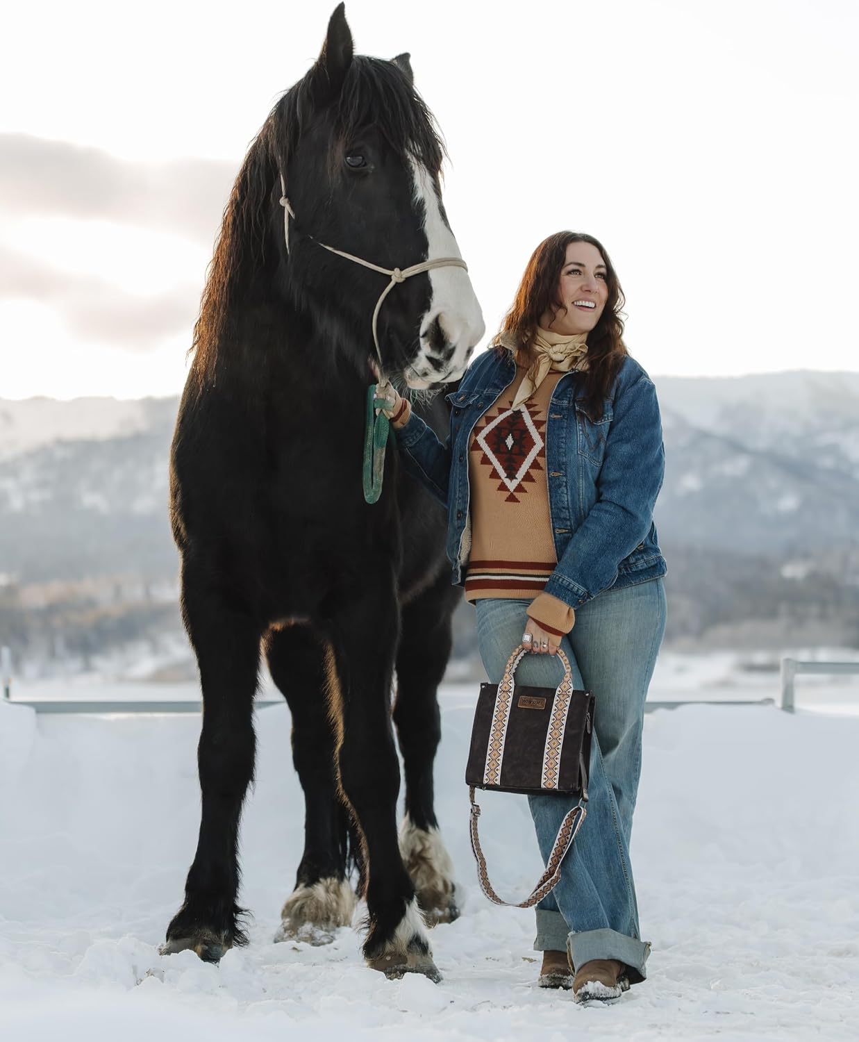 Wrangler Tote Bag for Women Western Purse with Boho Shoulder Strap Medium Satchel Top Handle Purses and Handbags - Image 3