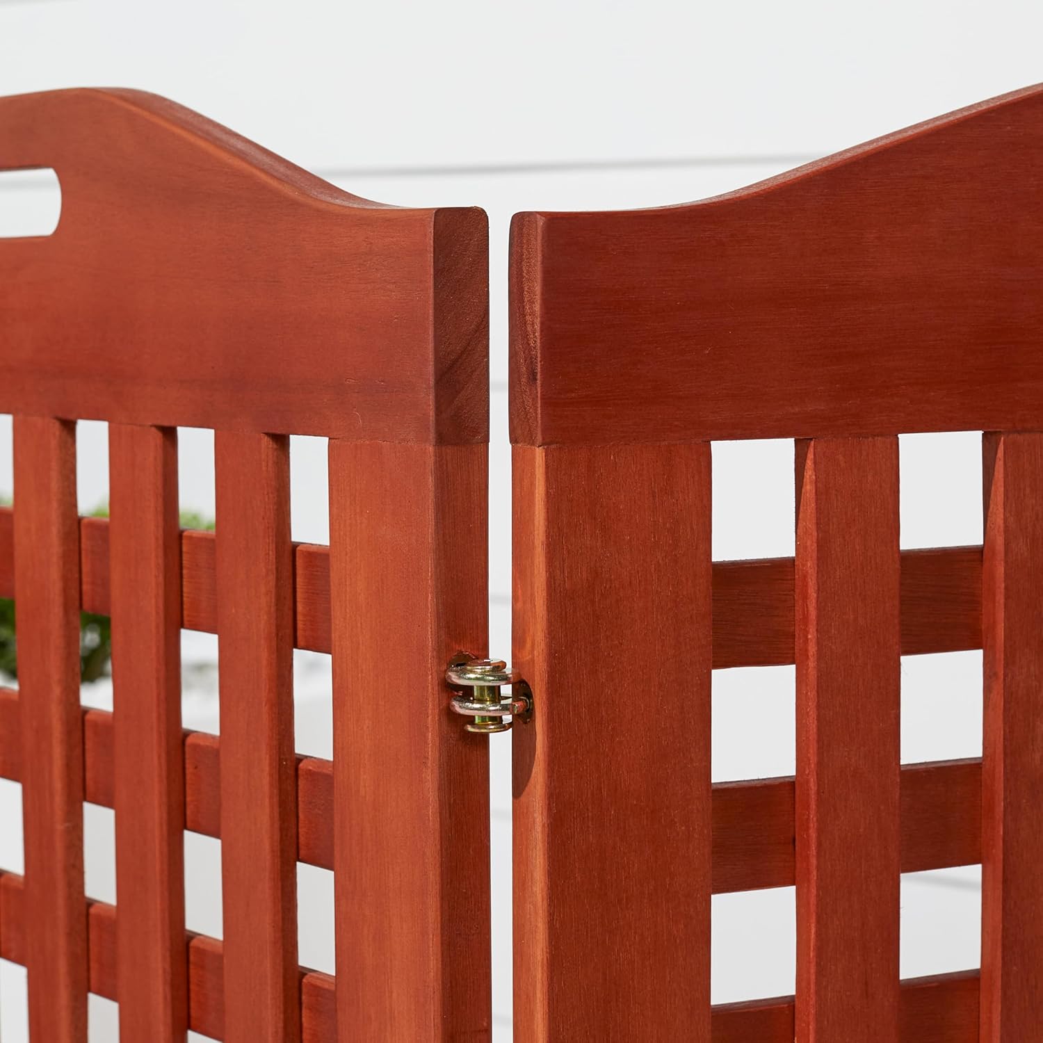 GOWE Carlton Reddish Brown Wood Privacy Screen with 4 Panels - 46"