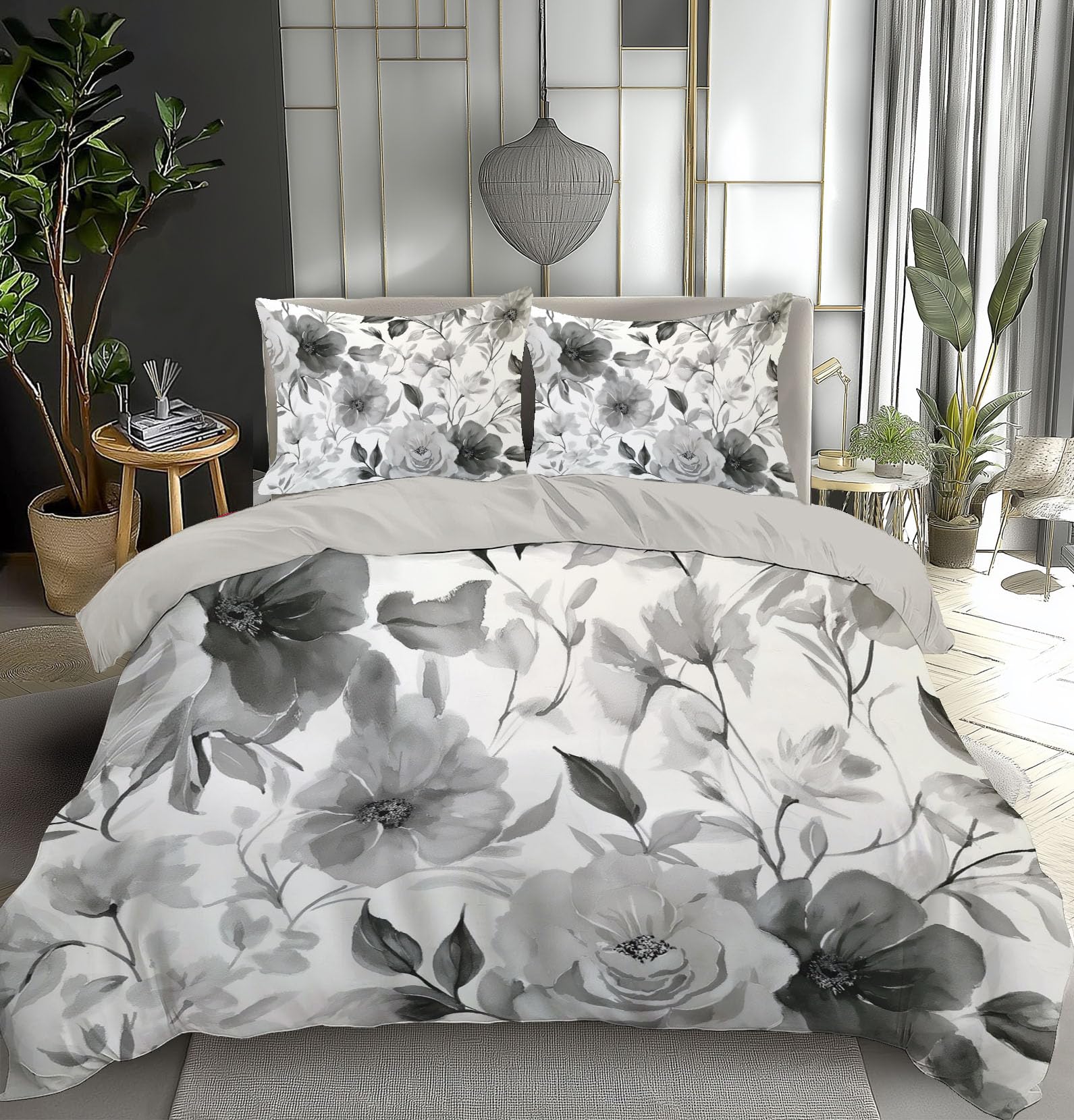 Parure de lit 220x240cm avec zip pour changer de couette sans effort