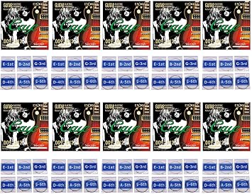 10 Packs EW7300 Set Nickel Plated Steel Electric Guitar Strings Super Light 009-042