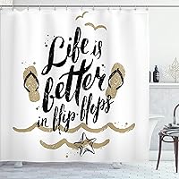 Vista 130 de Ambesonne Cortina para regadera náutica con palmeras