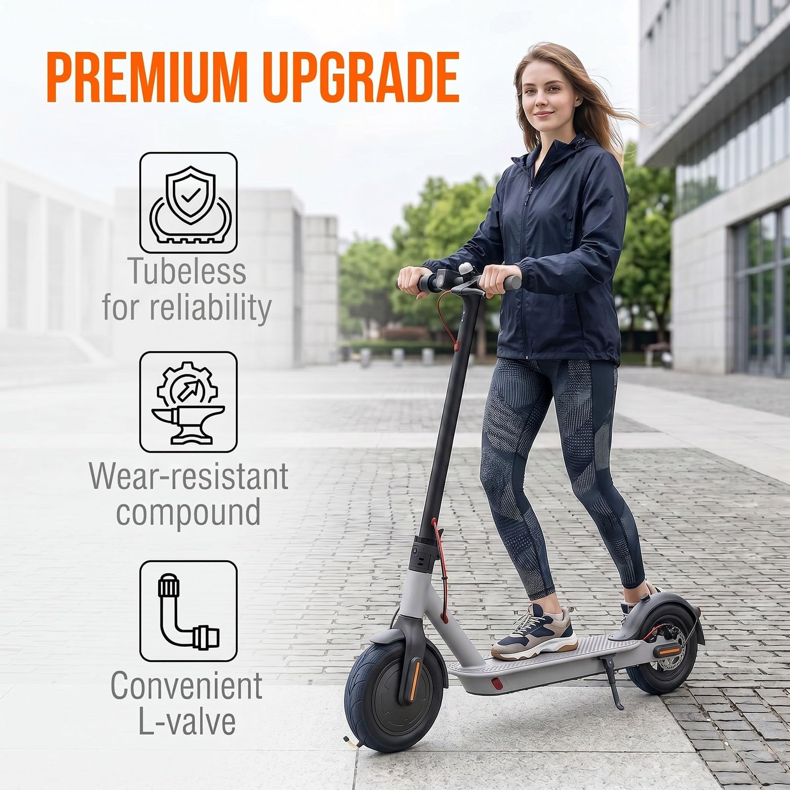 2pcs 2.50-10 Opona Bez Wewnętrznej Rury 4PR 33J, 2.50 10 Odporna na Przebicia, Zestaw Przedni i Tylny do Skuterów i Motorowerów, Idealna do Jeżdżenia po Mieście