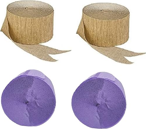 K-Kraft Serpentinas de papel crepé morado fabricadas en Estados Unidos (violeta francés + dorado metálico)