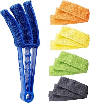 Window Blind Cleaner Duster Brush with 5 Microfiber Sleeves