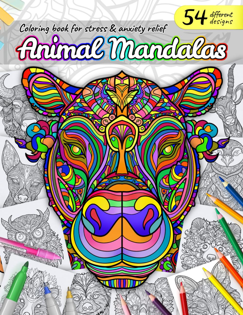 Animal Mandala Coloring Book for Adults | Unique Animal Coloring Designs for Anxiety and Stress Relief