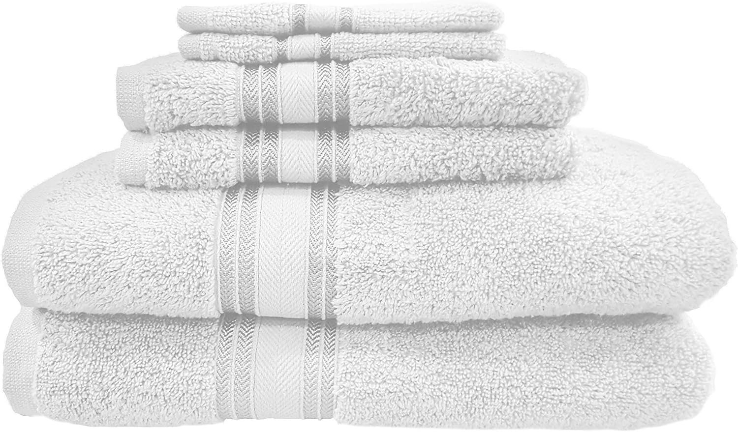 U.S. Polo Assn. Premium 6-Piece Zero-Twist Towel Set - 2 Bath Towels, 2 Hand Towels and 2 Face Towels - Highly Absorbent, Fast Drying and Super Soft Hotel Quality 100% Cotton Set