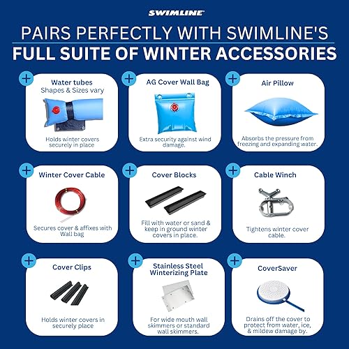 Miniatura 8 de SWIMLINE HYDROTOOLS - Almohada de aire para piscinas sobre el suelo, paquete de 2 unidades, cojín de 4 x 4 pies, kit de invierno para cierre de