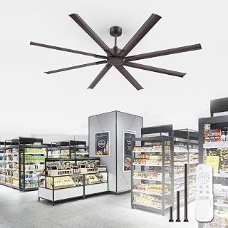 ZMISHIBO 84 Inch Heavy-Duty Ceiling Fan without Light, 8 Aluminum Blades
