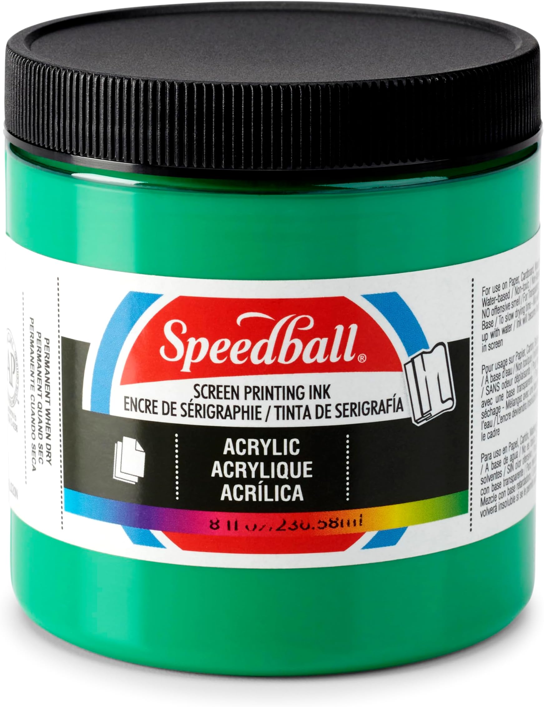 SCREEN INK PERM ACRY 8OZ EM GN