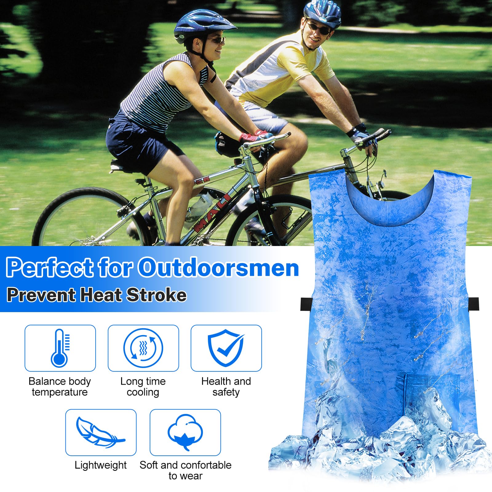 Gilet Réfrigérant pour Hommes | Gilet de Sécurité de Refroidissement Respirant | Gilet Réfrigérant de Sport | Gilet Réfrigérant Réglable en PVA | Gilets de Travail D'extérieur pour Hommes et Femmes