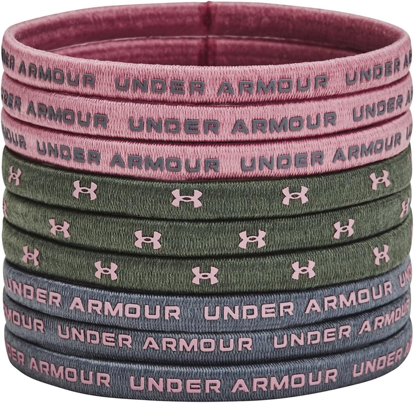Under Armour 1380018-697-OSFM Women's UA Elastic Hair Tie 9-Pack Pink Elixir OSFM