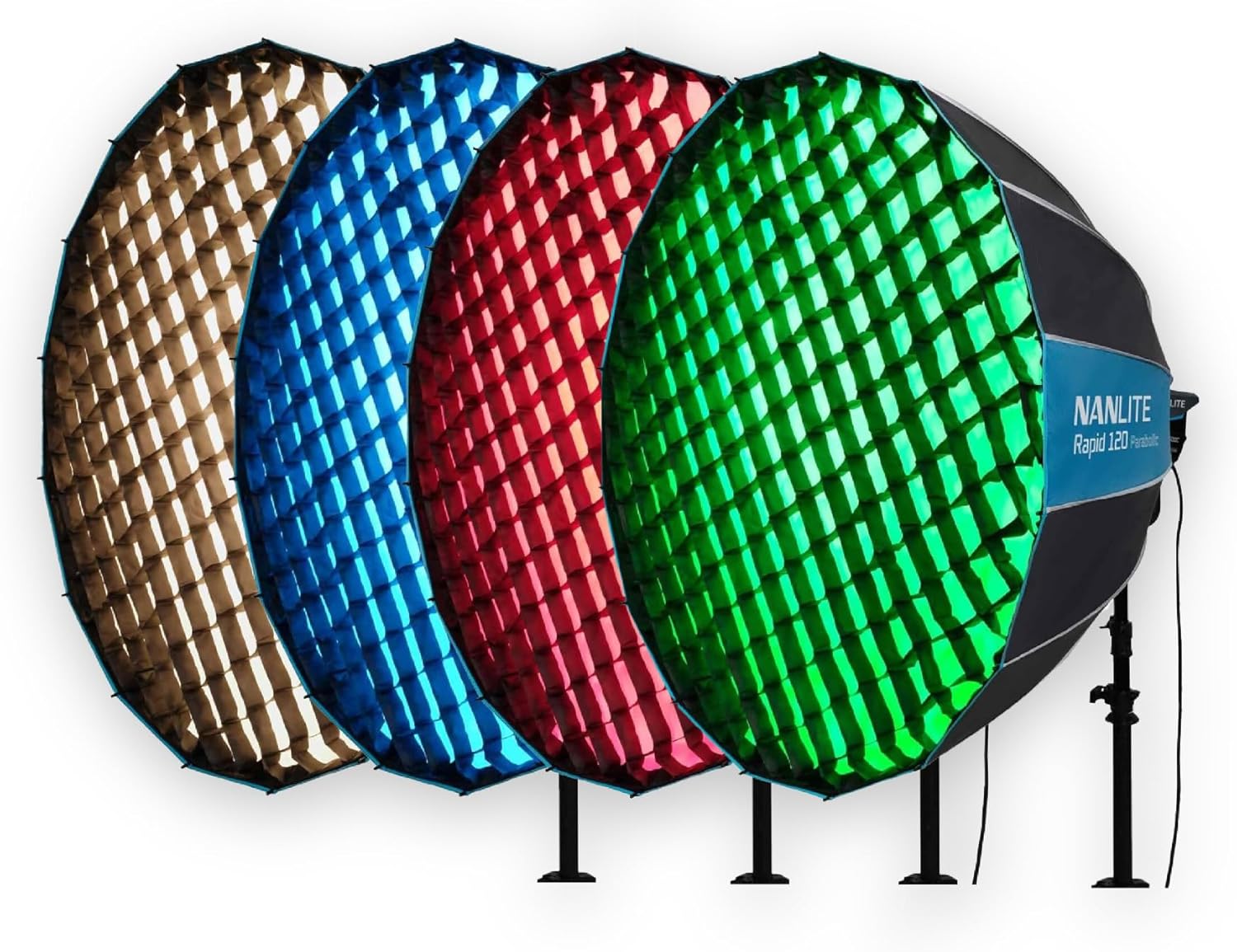 Nanlite FS-300B Bi-Color LED Monolight 2700K-6500K Built-in Bluetooth and 2.4GHz Wireless Control Bundle with 47-Inch Parabolic Softbox (2 Items)