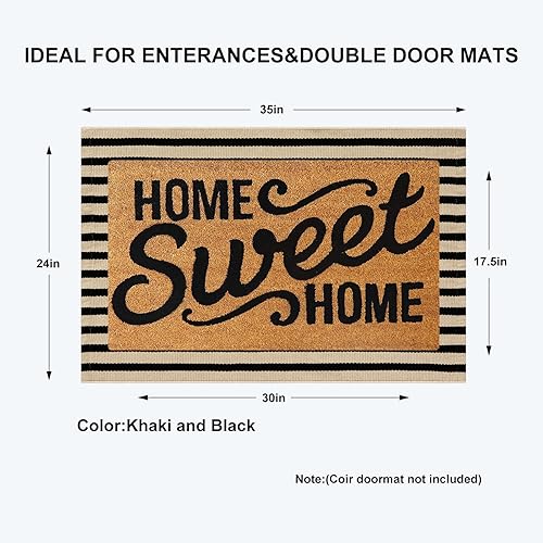 Vista 66 de Tapete Kimode de algodón, a cuadros, color negro y blanco, lavable, para porche, entrada, cocina