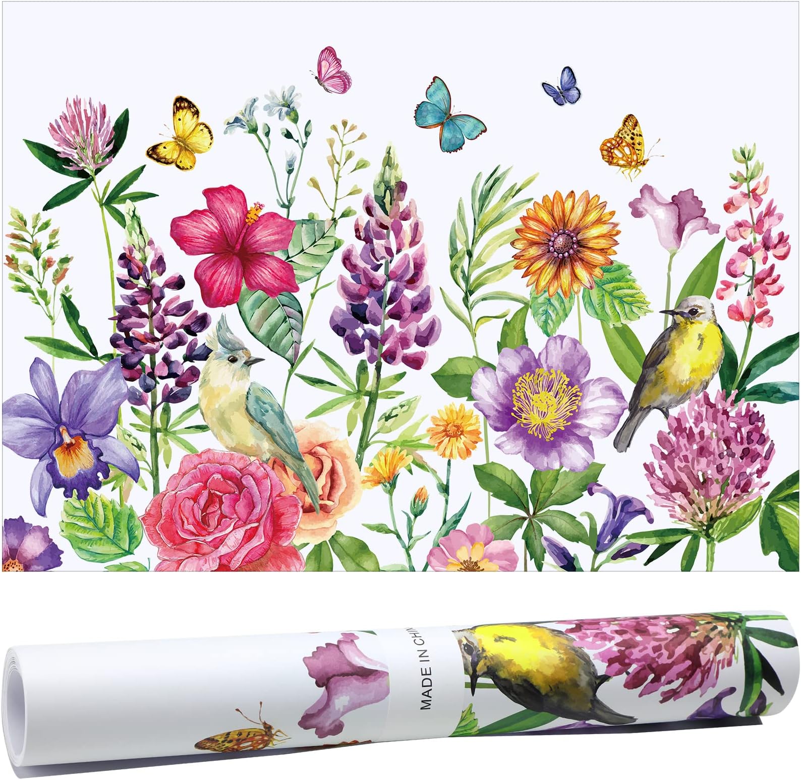 10 Sheets Drawer Liners for Dresser Scented Drawer Liners Non Adhesive Scented Paper for Fragrant Home Shelf Closet(Jasmine,Colorful Pattern)