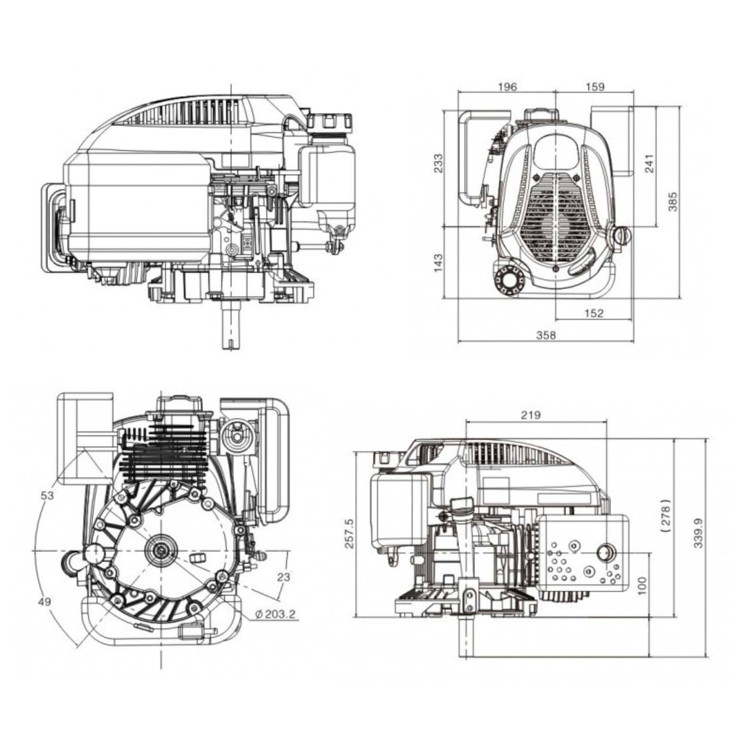 Loncin LC1P70FC 6.5 PS 196 CCM Motor Benzinmotor 4-Takt Standmotor