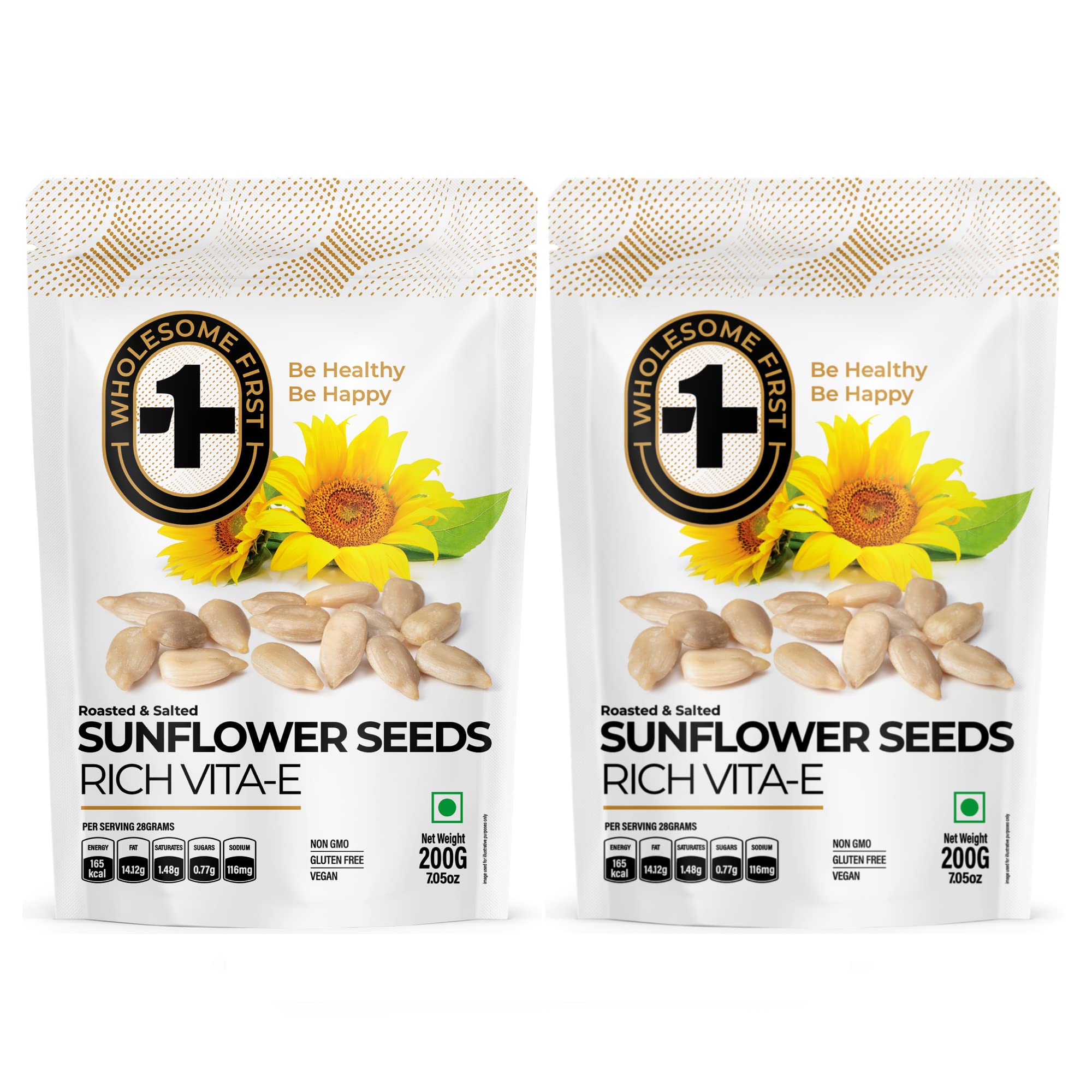 Wholesome First | Sunflower Seeds | Roasted & Salted - 200g | Pack of 2 | Gluten Free | Non GMO & Vegan (B0BSH5NM56) Amazon Price History, Amazon Price Tracker