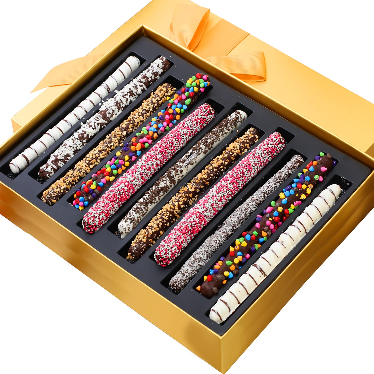 Hazel & Creme Chocolate Covered Pretzel Rods Gift Box Gourmet Food Gift for