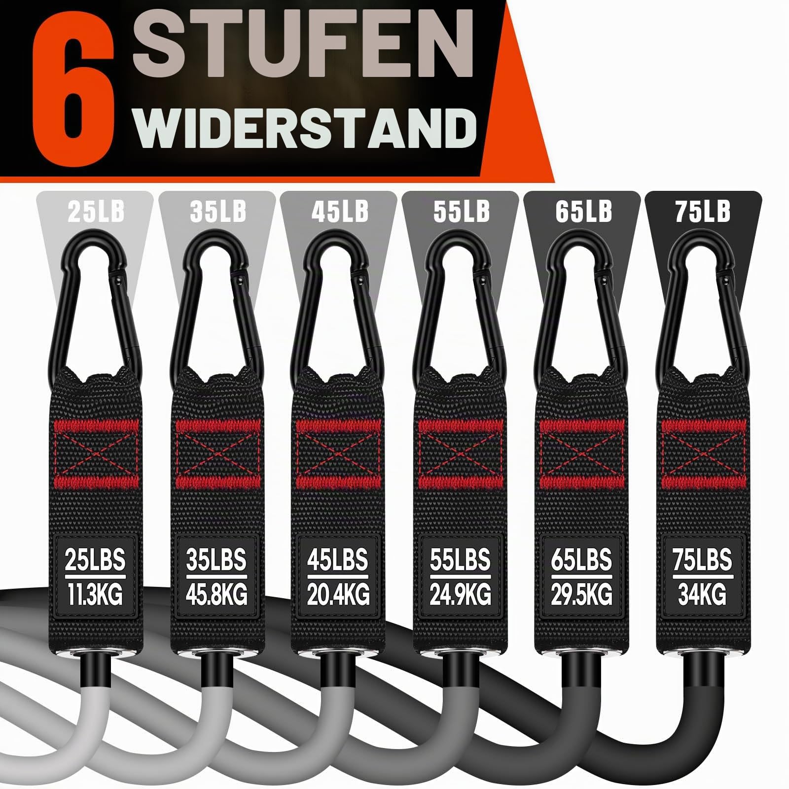 Schwere Widerstandsbänder für das Training, 136 kg Übungsbänder mit Griffen, Workout-Bänder für Männer, Gewicht-Fitnessbänder-Set für Muskeltraining, Kraft, schlank, Yoga, Heim-Fitnessgeräte