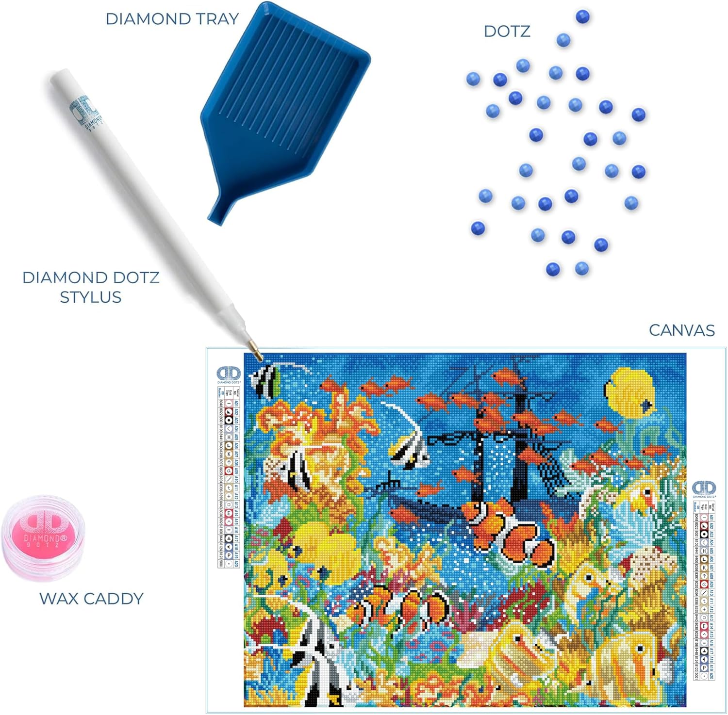 DIAMOND DOTZ Underwater Paradise Diamond Painting Kits for Adults - Diamond Art Kits a Relaxing Creative Craft Kit with Dotz Gems 16.1x20.1