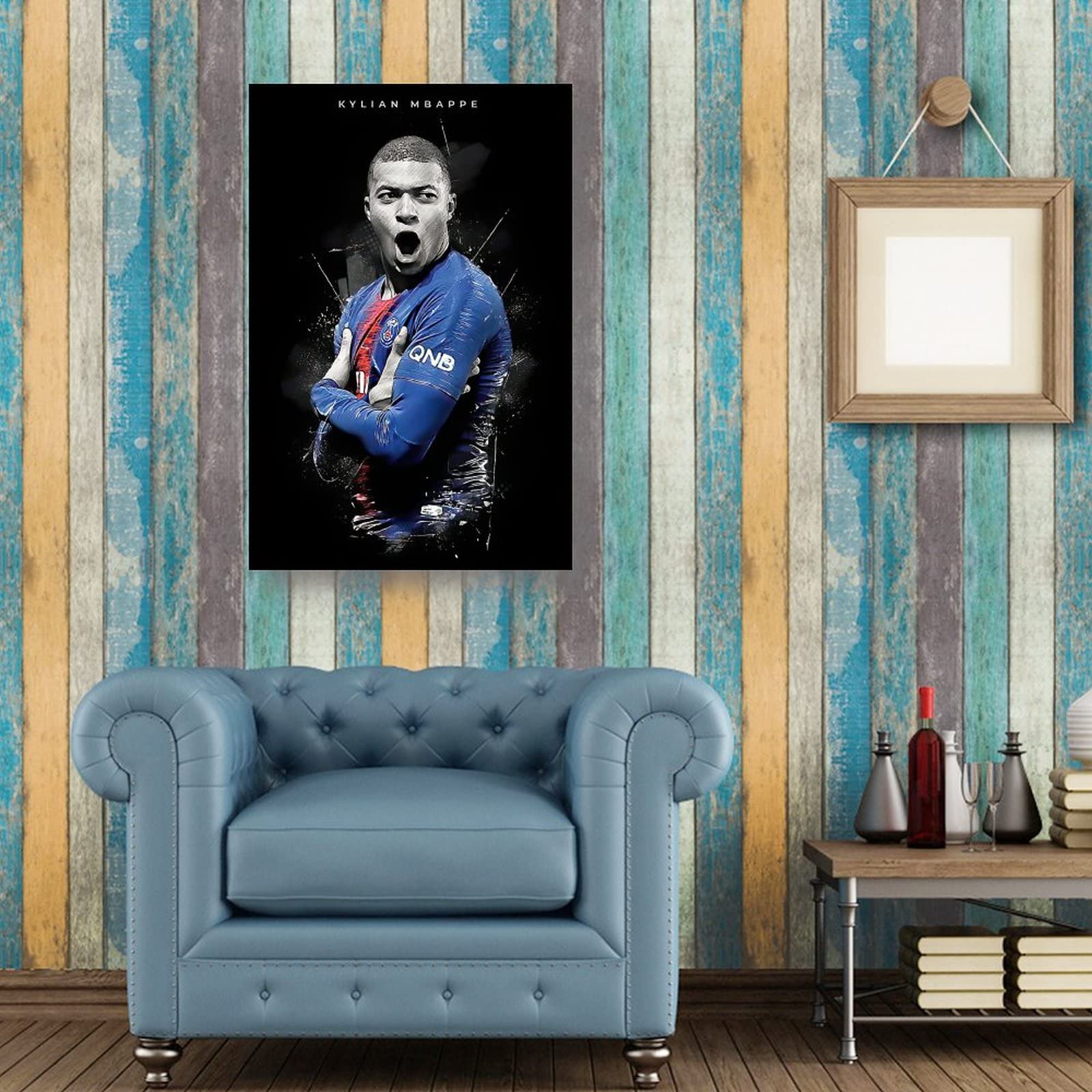 Tableau Déco Football Sur Toile - Format 30 X 45 Cm, Multicolore, Neuf