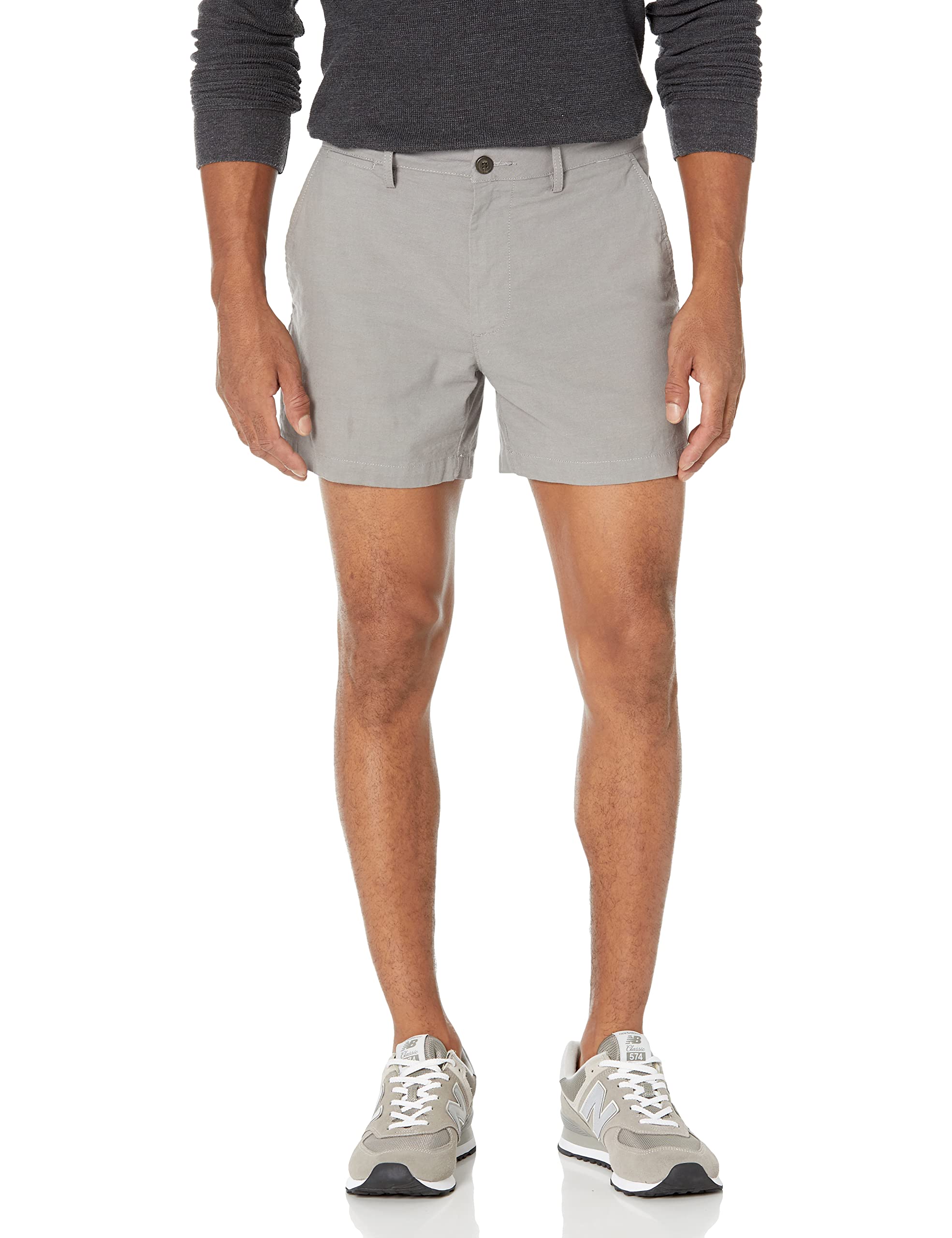 Amazon Essentials Men's Slim-Fit 5" Lightweight Comfort Stretch Oxford Cotton Shorts