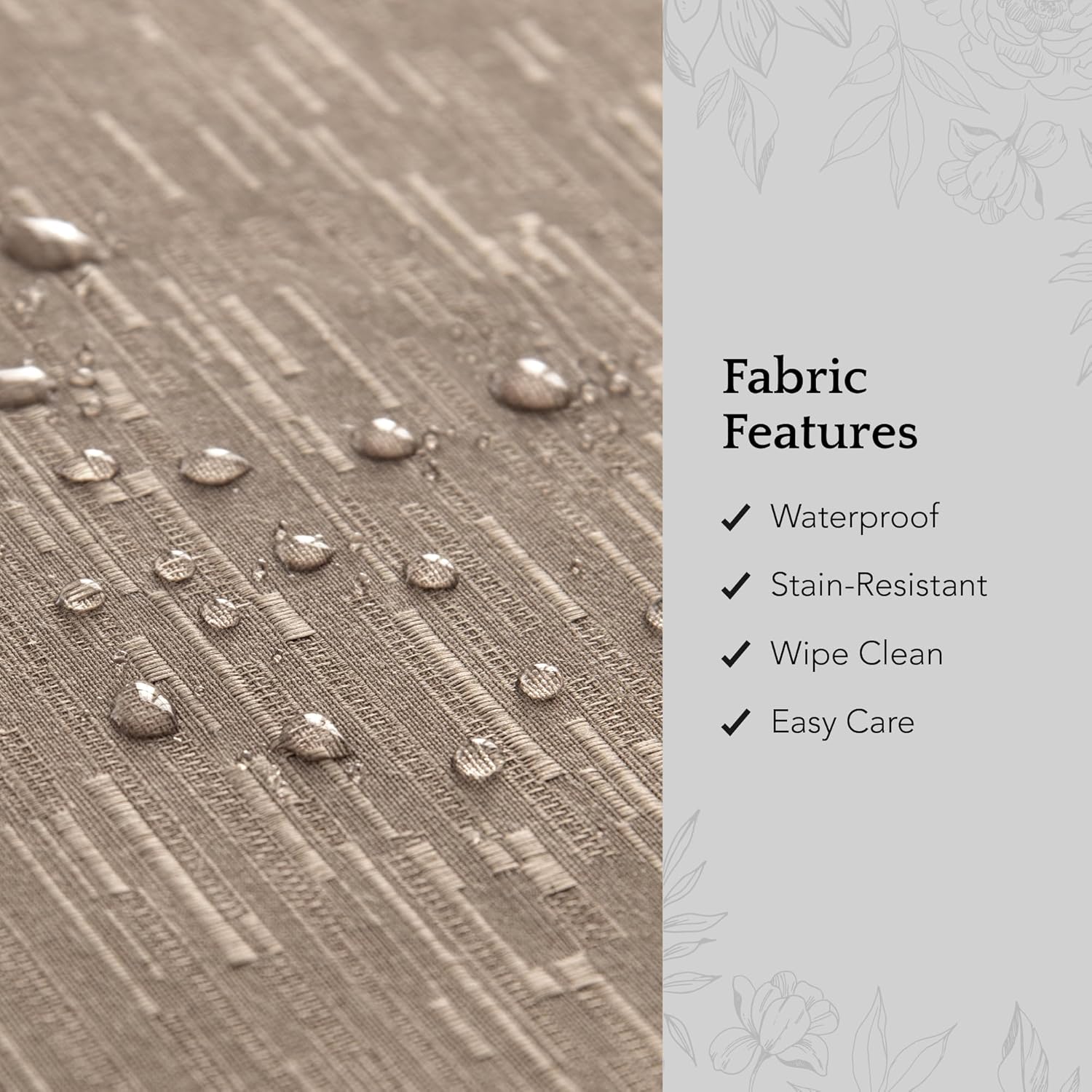 Taupe Polyester Water and Stain Resistant Table Napkins, Set of 4