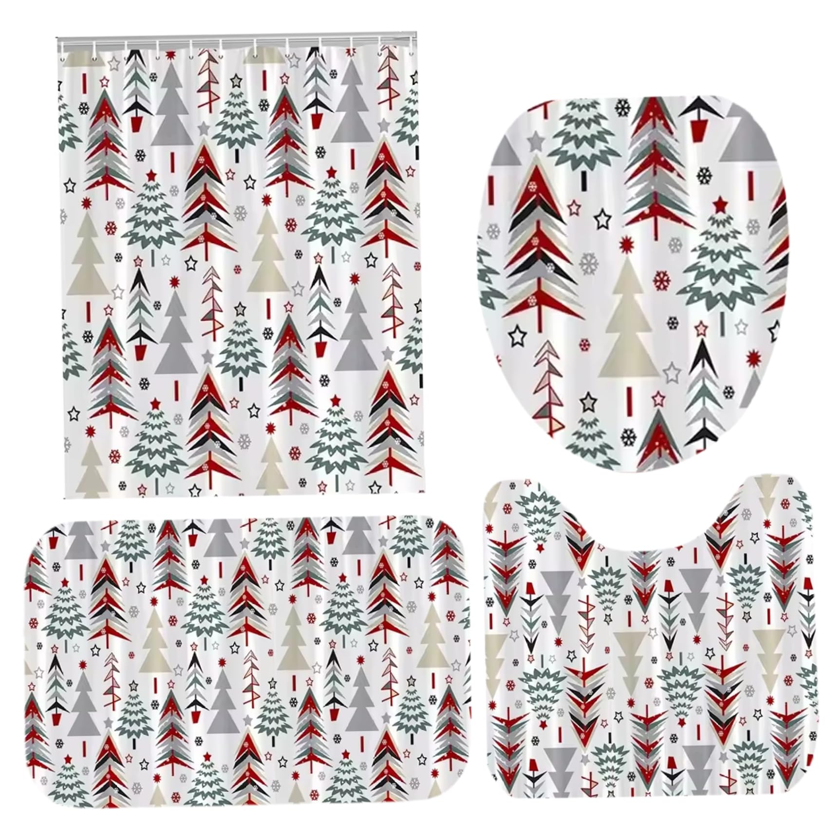 Ensembles Salle Bain Noël Imperméables avec Tapis Absorbants