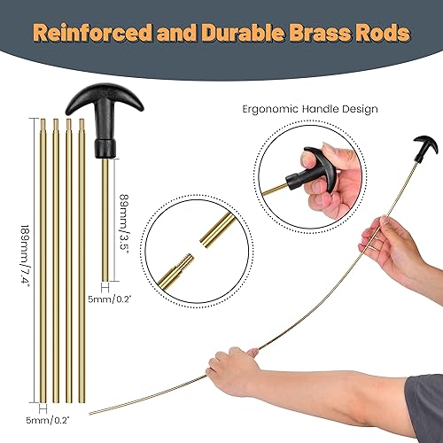 Miniatura 4 de Hantoptik Kit de limpieza de pistola calibre .22 y .223 Kit de limpieza de rifle 5.56 con estuche de transporte portátil, cepillos, varilla de