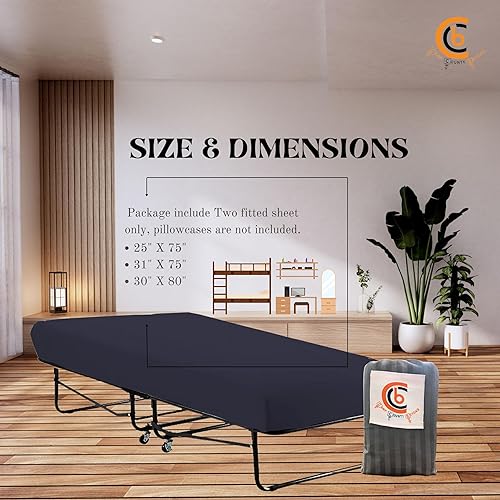 Miniatura 2 de Paquete de 2 sábanas bajeras de microfibra ultrasuaves de bolsillo profundo compatibles con literas de 31 x 75 pulgadas, para caravana, elásticas,