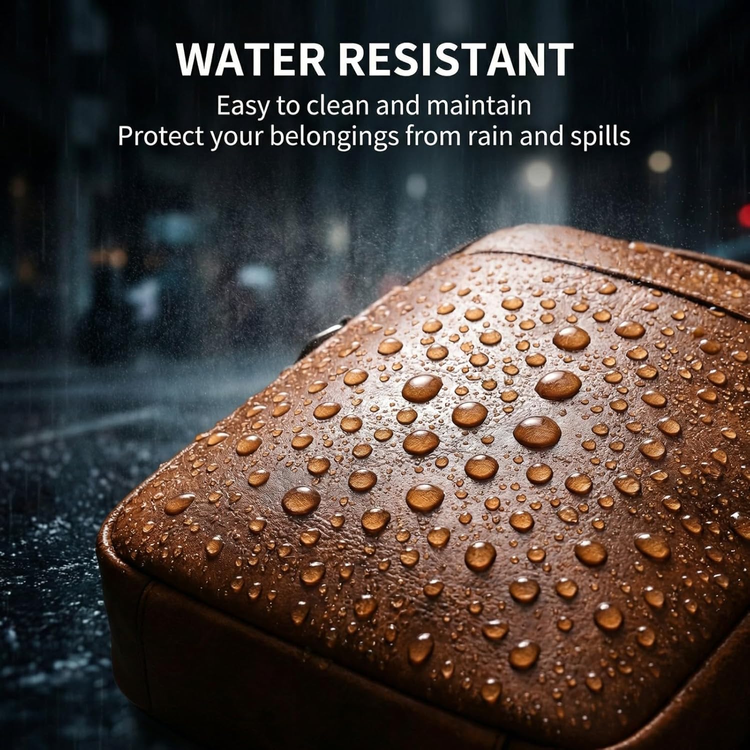 Men's Leather Crossbody Bag, Casual leather Bag for Men, Crossbody Bag Office Business,Handbag Purse Zipper - Image 8