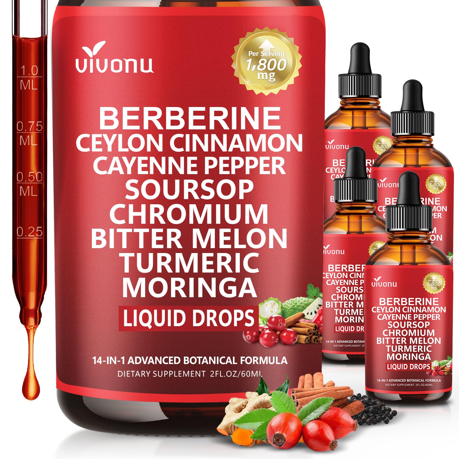 VivoNu 14-in-1 Berberine Liquid Drops