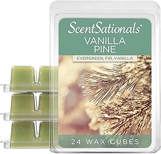 Wax Melts, Wax Cubes Strong Scent - Holiday Core Collection Vanilla Pine - Long Lasting Scented for Warmer, 10oz (24-Cubes)