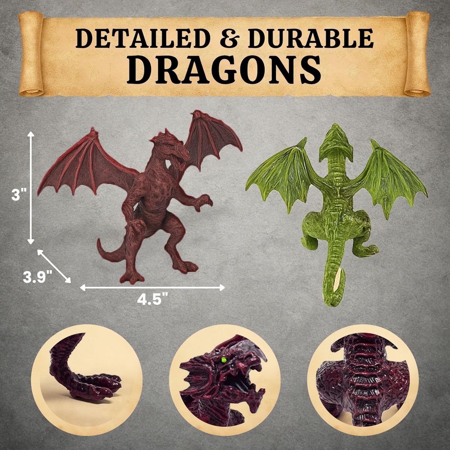 Liberty Imports Medieval Knights and Dragons Figures Playset – 42 Plastic Fantasy Soldier Figurines and Accessories Toys for Toddlers, Kids Imaginary Play Battles