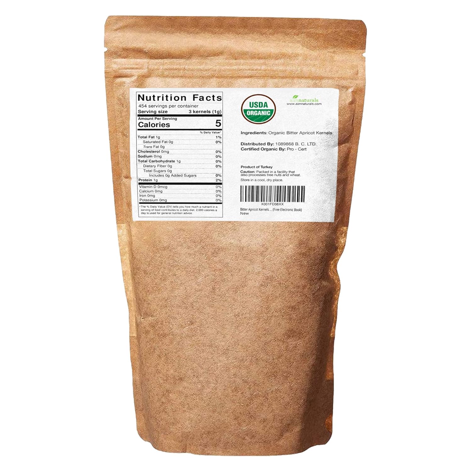 Bitter Apricot Kernels Organic Raw (1LB) - USDA Organic Certified – Product of Turkey - Image 3