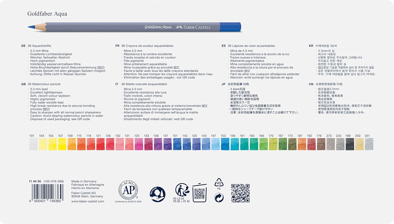Faber-Castell Creative Studio Goldfaber Watercolor Pencils (36 Count)