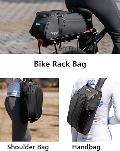 Miniatura 5 de Bolsa para Portaequipajes de Bicicleta, Bolsas de Bicicleta Reflectantes Impermeables para Portaequipajes Trasero de Bicicletas, Bolsa de Maletero
