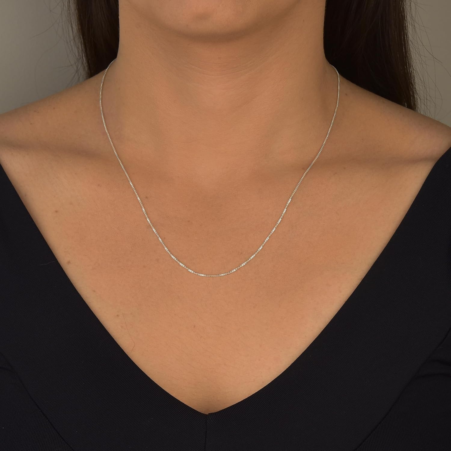 925 Sterling Silver & 14K Gold over Silver 1.0mm and 0.8mm Box Chain Necklace Strong Necklace for Women Available in 7 Lenghts - Image 3